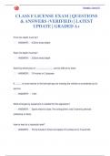 CLASS F LICENSE EXAM &vert; QUESTIONS  & ANSWERS &lpar;VERIFIED&rpar; &vert; LATEST  UPDATE &vert; GRADED A&plus;