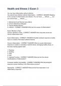 Health and Illness 3 Exam 3
