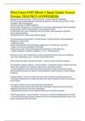 West Coast EMT Block 3 Study Guide Newest Version 2024&sol;2025 &lpar;ANSWERED&rpar;