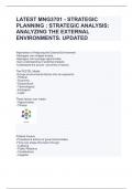LATEST MNG3701 - STRATEGIC PLANNING : STRATEGIC ANALYSIS: ANALYZING THE EXTERNAL ENVIRONMENTS. UPDATED