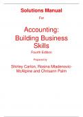 Solutions Manual for Accounting Building Business Skills 4th Edition By Carlon Rosina, Chrisann Kimmel, Kieso Weygandt (All Chapters, 100% Original Verified, A+ Grade)