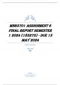 MNB3701 Assignment 6 FINAL REPORT Semester 1 2024 &lpar;183275&rpar; - DUE 13 May 2024