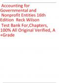 Test Bank For Accounting for Governmental and Nonprofit Entities 16th Edition Reck Wilson