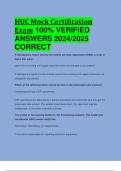 HUC Mock Certification Exam 100&percnt; VERIFIED  ANSWERS 2024&sol;2025  CORRECT