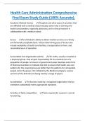 Health Care Administration Comprehensive  Final Exam Study Guide &lpar;100&percnt; Accurate&rpar;&period;