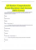 AD Banker Comprehensive Exam Questions And Answers 100% Correct
