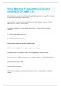 Navy Reserve Fundamentals Course &lpar;NAVRESFOR-NRF-3&period;0&rpar; Exam Questions and Answers 2024 Correctly done