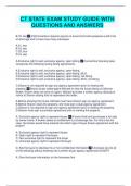 CT STATE EXAM STUDY GUIDE WITH QUESTIONS AND ANSWERS