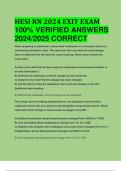 BEST REVIEW HESI RN 2024 EXIT EXAM 100% VERIFIED ANSWERS  2024/2025 CORRECT