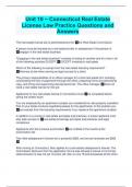 Unit 10 ~ Connecticut Real Estate License Law Practice Questions and Answers