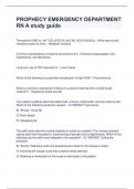 PROPHECY EMERGENCY DEPARTMENT RN A study guide