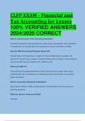BEST REVIEW CLFP EXAM - Financial and Tax Accounting for Leases 100&percnt; VERIFIED ANSWERS  2024&sol;2025 CORRECT