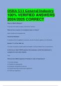 BEST ANSWERS OSHA 511 General Industry 100% VERIFIED ANSWERS  2024/2025 CORRECT