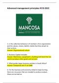 MANCOSA Advanced management principles KCQ past questions
