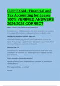 BEST ANSWERS CLFP EXAM - Financial and Tax Accounting for Leases 100% VERIFIED ANSWERS  2024/2025 CORRECT