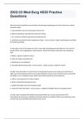 2022-23 Med-Surg HESI Practice Questions with answers