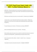 NY EMT Final Exam Study Guide with 100&percnt; Verified Solutions &vert;Rated A&plus;