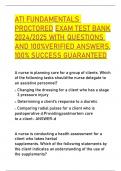 ATI FUNDAMENTALS PROCTORED EXAM TEST BANK 2024/2025 WITH QUESTIONS AND 100%VERIFIED ANSWERS. 100% SUCCESS GUARANTEED