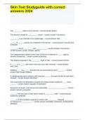 Skin Test Studyguide with correct answers 2024