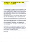 Automotive Engineering Quiz 1 with correct answers 2024