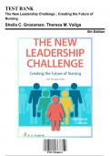 Test Bank: The New Leadership Challenge ; Creating the Future of Nursing 6th Edition by Grossman - Ch. 1-11, 9781719640411, with Rationales