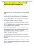 Automotive Mechanics Test &num;1 with verified correct answers 2024&period;