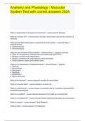 Anatomy and Physiology - Muscular System Test with correct answers 2024