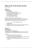   BIO110 Lab final exam study guide&comma; A-grade