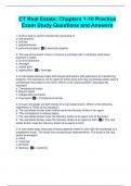 CT Real Estate&colon; Chapters 1-10 Practice Exam Study Questions and Answers
