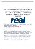 ATI PHARMACOLOGY MIDTERM EXAM 2023 EXAM COMPLETE SOLUTION FINAL EXAM REAL ACTUAL QUESTIONS AND CORRECT ANSWERS VERIFIED LATEST 2023-2024 GRADE A.