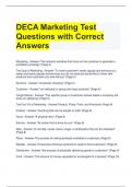 DECA Marketing Test Questions with Correct Answers 