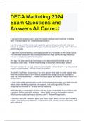 DECA Marketing 2024 Exam Questions and Answers All Correct 