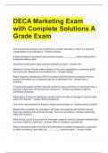 DECA Marketing Exam with Complete Solutions A Grade Exam 