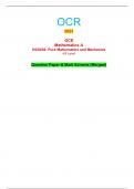 OCR 2023 GCE Mathematics A H230/02: Pure Mathematics and Mechanics AS Level Question Paper & Mark Scheme (Merged)