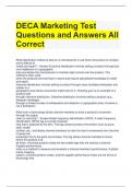 DECA Marketing Test Questions and Answers All Correct