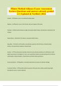 PIlates Method Alliance Exam- Assessment Factors Questions and answers already graded A&plus;&vert; Updated & Verified &vert; 2024