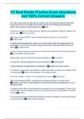 CT Real Estate Practice Exam Questions and 100&percnt; Correct Answers