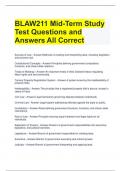 BLAW211 Mid-Term Study Test Questions and Answers All Correct 