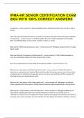 IPMA-HR SENIOR CERTIFICATION EXAM 2024 WITH 100% CORRECT ANSWERS