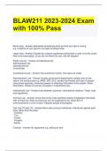 BLAW211 2023-2024 Exam with 100% Pass
