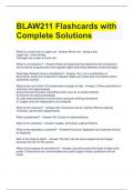 BLAW211 Flashcards with Complete Solutions 