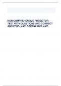 NGN COMPREHENSIVE PREDICTOR TEST WITH QUESTIONS AND CORRECT ANSWERS ,VATI GREENLIGHT,VAT
