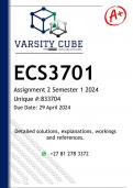 ECS3701 Assignment 2 (DETAILED ANSWERS) Semester 1 2024 - DISTINCTION GUARANTEED