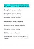 QUIZ 1 - BRAND AND GENERIC EXAM WITH 100&percnt; CORRECT ANSWERS 2024&period; 