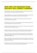  NEW YORK LIFE INSURANCE EXAM 2024 WITH 100% CORRECT ANSWERS