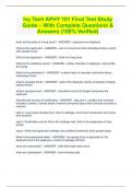 Ivy Tech APHY 101 Final Test Study Guide – With Complete Questions & Answers (100% Verified)