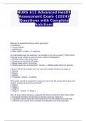 NURS 612 Advanced Health Assessment Exam {2024} Questions with Complete Solutions