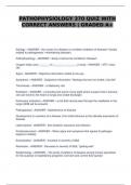 PATHOPHYSIOLOGY 370 QUIZ WITH CORRECT ANSWERS GRADED A&plus;