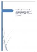 Test Bank - Fundamentals of Nursing&colon; The Art and Science of Person-Centered Care&comma; 10th Edition &lpar;Taylor&comma; 2023&rpar;&comma; Chapter 1-47  updated&period;