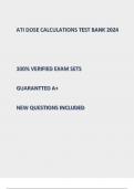 ATI DOSE CALCULATIONS TEST BANK 2024  100% VERIFIED EXAM SETS  GUARANTTED A+  NEW QUESTIONS INCLUDED